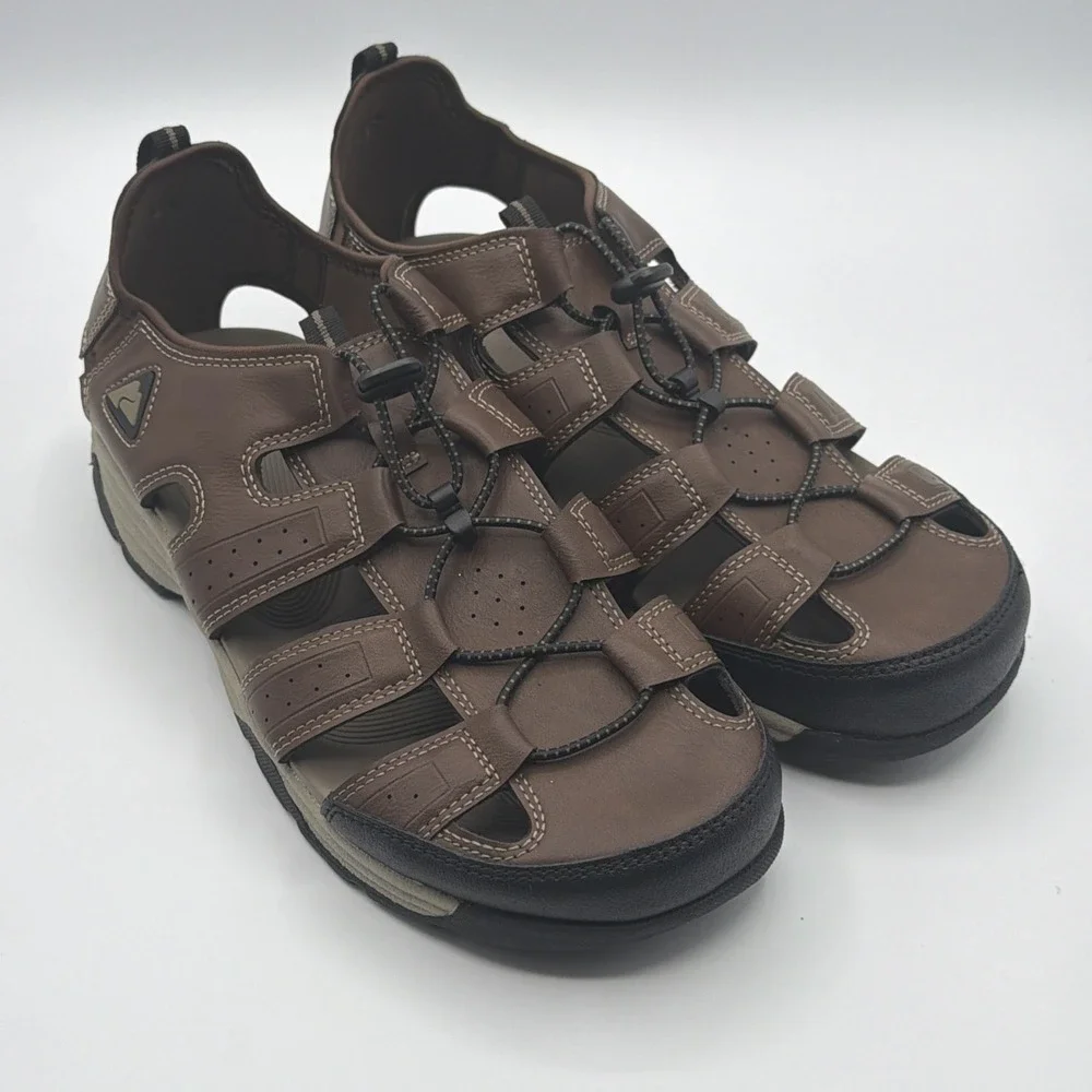 Ozark Trail Mens Closed Toe Sandals 11 Brown Hiking Outdoor Water Shoes New